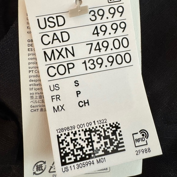 NWT Women’s H&M Linen Blend Dress Size Small - Picture 6 of 6